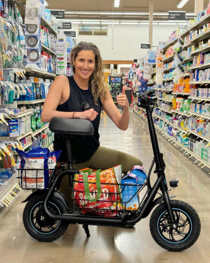 800W(Peak) Electric Scooter with Removeable Front And Back Basket