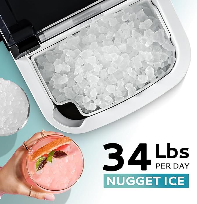 🔥HOT SALE🧊Nugget Ice Maker Countertop with Handle 