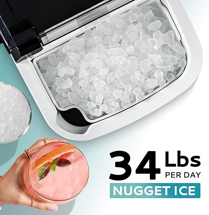 🔥HOT SALE🧊Nugget Ice Maker Countertop with Handle 