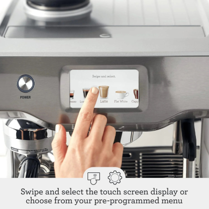 Espresso machine with touch screen