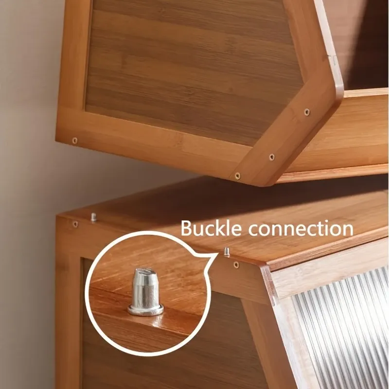 DIY Bamboo Bookshelve, 30cm Deep Bookshelf, ABS Engineering Plastic Flip Bookcase with Dustproof Back Panel, Display Cabinet for Corridor, Living Room and Bedroom