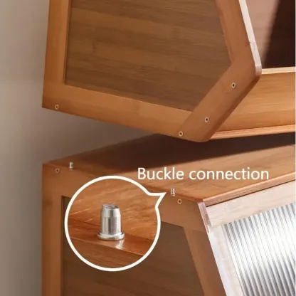 DIY Bamboo Bookshelve, 30cm Deep Bookshelf, ABS Engineering Plastic Flip Bookcase with Dustproof Back Panel, Display Cabinet for Corridor, Living Room and Bedroom