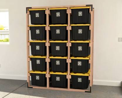 DIY 27 Gallon Tote Storage Rack Plans for 15 Totes