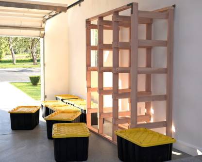 DIY 27 Gallon Tote Storage Rack Plans for 15 Totes