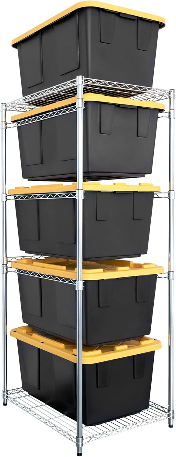 DIY 27 Gallon Tote Storage Rack Plans for 15 Totes