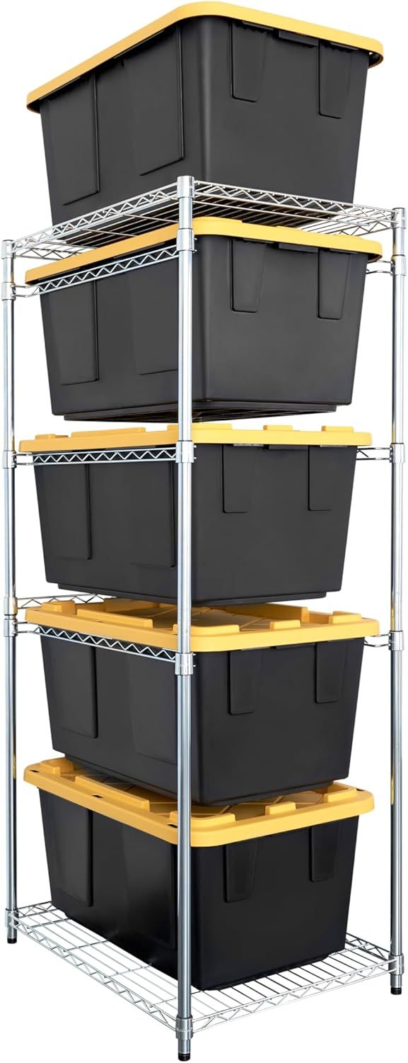 DIY 27 Gallon Tote Storage Rack Plans for 15 Totes