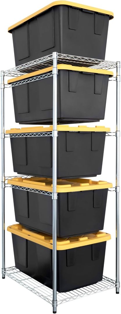 DIY 27 Gallon Tote Storage Rack Plans for 15 Totes