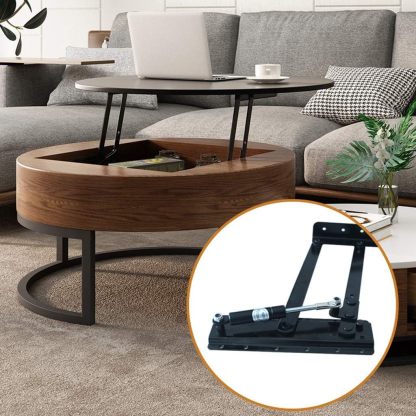 🎉Massive Discount🛒Round Coffee Table with Lift Up Top and Hidden Storage Space and Metal Frame
