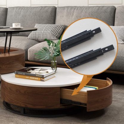 🎉Massive Discount🛒Round Coffee Table with Lift Up Top and Hidden Storage Space and Metal Frame