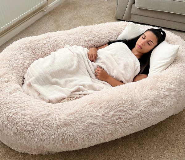 ✨TODAY ONLY🔔Luxury Super Large Sleep Deeper Oval Bed Human Dog Bed