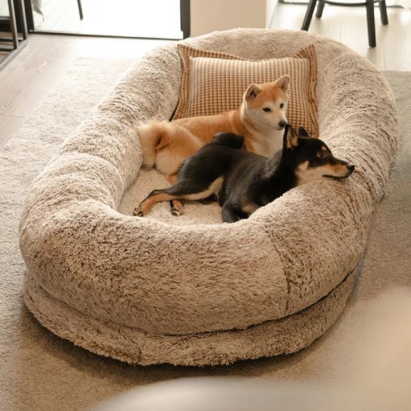 ✨TODAY ONLY🔔Luxury Super Large Sleep Deeper Oval Bed Human Dog Bed