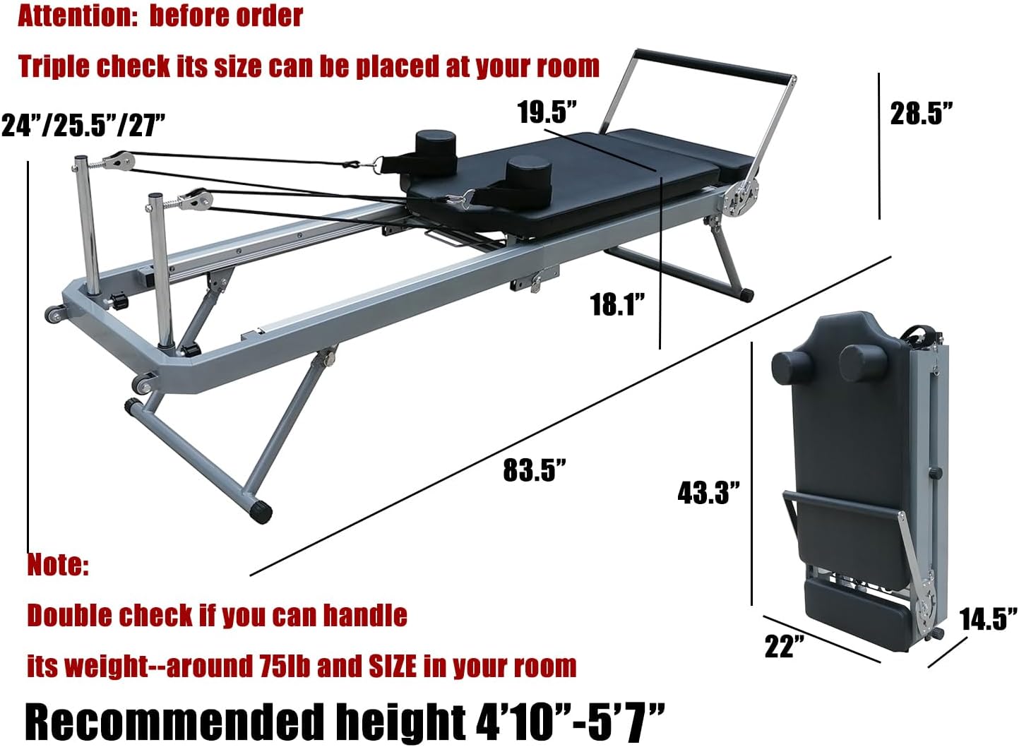 Foldable Pilates Machine Equipment for Home