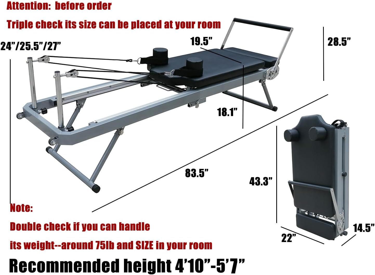 Foldable Pilates Machine Equipment for Home