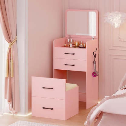✨3-in-1 Vanity, Nightstand & Stool Combo