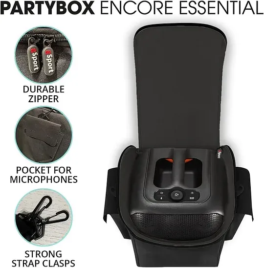 100W Sound, Built-in Dynamic Light Show, and Splash Proof Design, Black