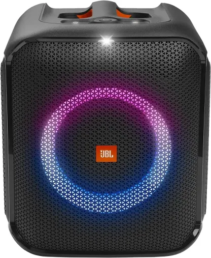 100W Sound, Built-in Dynamic Light Show, and Splash Proof Design, Black
