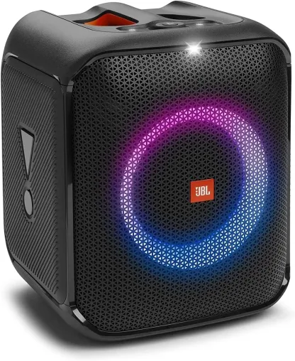 100W Sound, Built-in Dynamic Light Show, and Splash Proof Design, Black