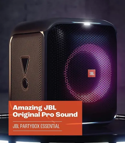 100W Sound, Built-in Dynamic Light Show, and Splash Proof Design, Black