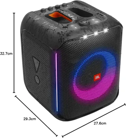 100W Sound, Built-in Dynamic Light Show, and Splash Proof Design, Black