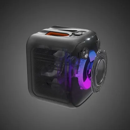100W Sound, Built-in Dynamic Light Show, and Splash Proof Design, Black
