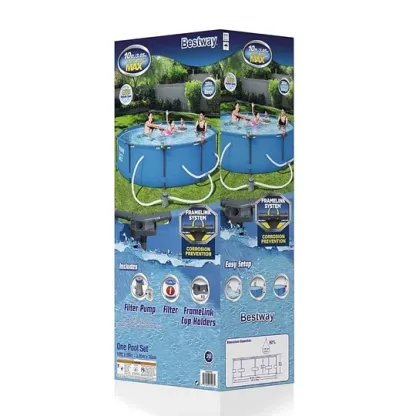 Round Metal Frame Above Ground Outdoor Backyard Swimming Pool Set