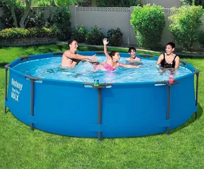 Round Metal Frame Above Ground Outdoor Backyard Swimming Pool Set