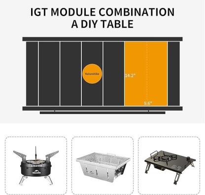 Modular Camping Table Foldable Ultralight, Portable Aluminum Camp Table