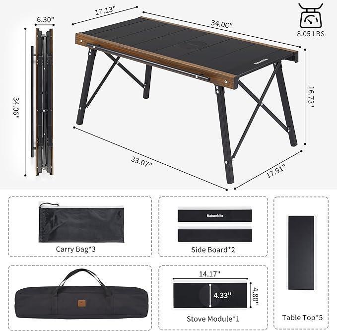 Modular Camping Table Foldable Ultralight, Portable Aluminum Camp Table