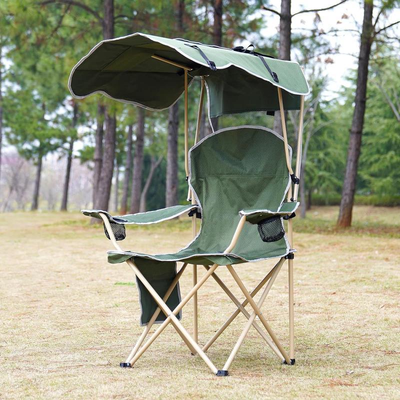 New Upgrade Wide lawn chair, camping chairwith foldable sunshade