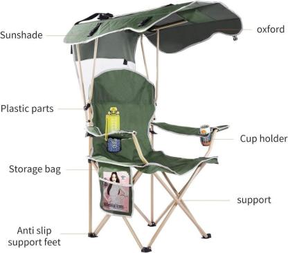 New Upgrade Wide lawn chair, camping chairwith foldable sunshade