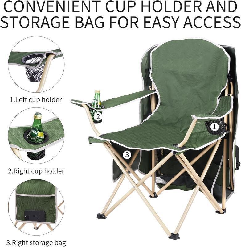 New Upgrade Wide lawn chair, camping chairwith foldable sunshade