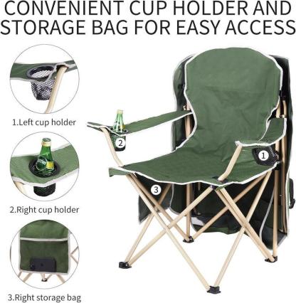 New Upgrade Wide lawn chair, camping chairwith foldable sunshade