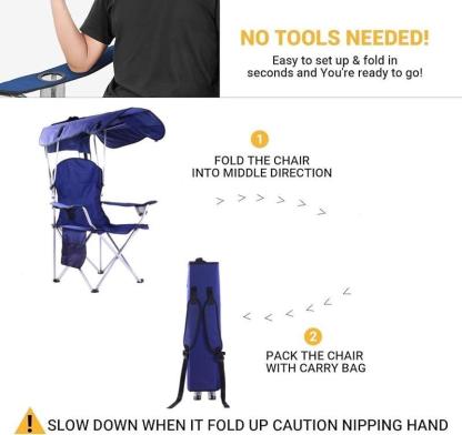 New Upgrade Wide lawn chair, camping chairwith foldable sunshade