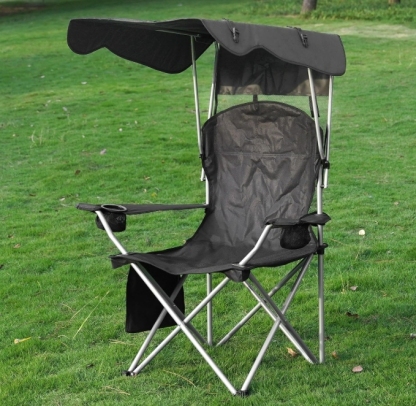 New Upgrade Wide lawn chair, camping chairwith foldable sunshade