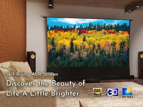 Fully Adaptive 4k Foldaway Floor Rising Projector Screen Electric Ground Rise Projection Screen Automatic Lifting Movable Home Theater