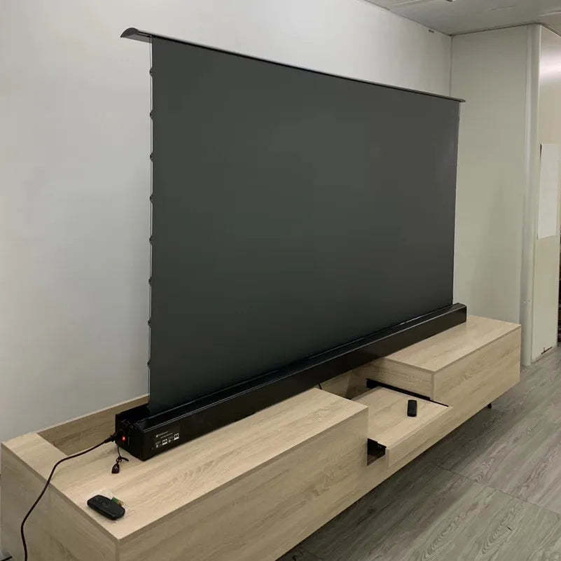 Fully Adaptive 4k Foldaway Floor Rising Projector Screen Electric Ground Rise Projection Screen Automatic Lifting Movable Home Theater