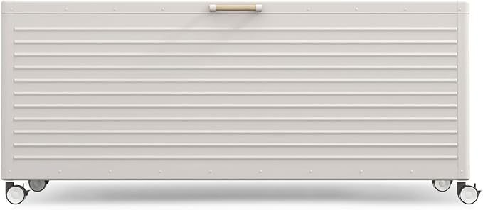 281 Gallon Large Outdoor Metal Deck Box with Wheels