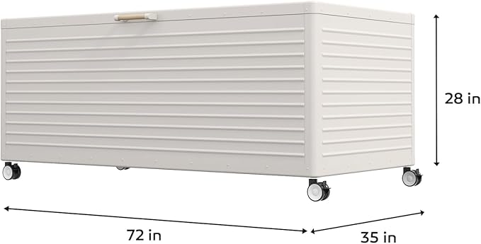 281 Gallon Large Outdoor Metal Deck Box with Wheels