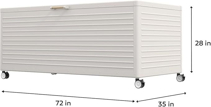 281 Gallon Large Outdoor Metal Deck Box with Wheels