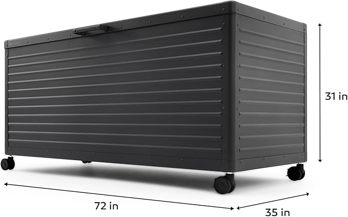 281 Gallon Large Outdoor Metal Deck Box with Wheels