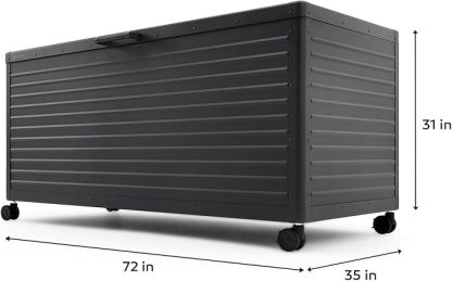 281 Gallon Large Outdoor Metal Deck Box with Wheels