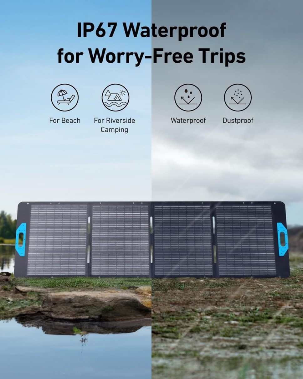 Anker SOLIX F2000 Solar Generator, 2048Wh Portable Power Station with LiFePO4 Batteries and 2× 200W Solar Panel, GaNPrime Technology, 4 AC Outlets Up to 2400W for Home, Power Outages, Camping, and RVs 1