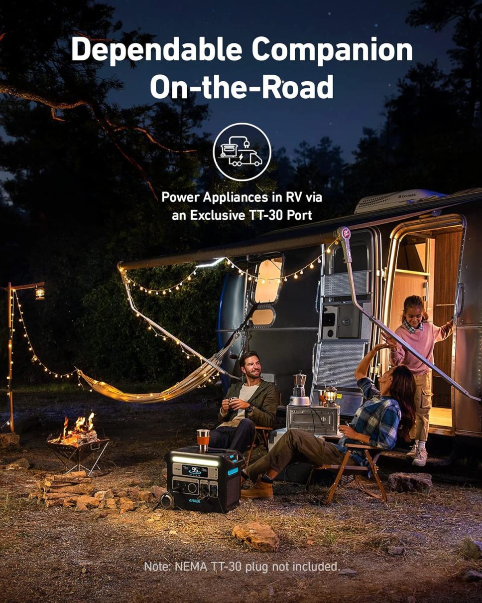 Anker SOLIX F2000 Solar Generator, 2048Wh Portable Power Station with LiFePO4 Batteries and 2× 200W Solar Panel, GaNPrime Technology, 4 AC Outlets Up to 2400W for Home, Power Outages, Camping, and RVs 1
