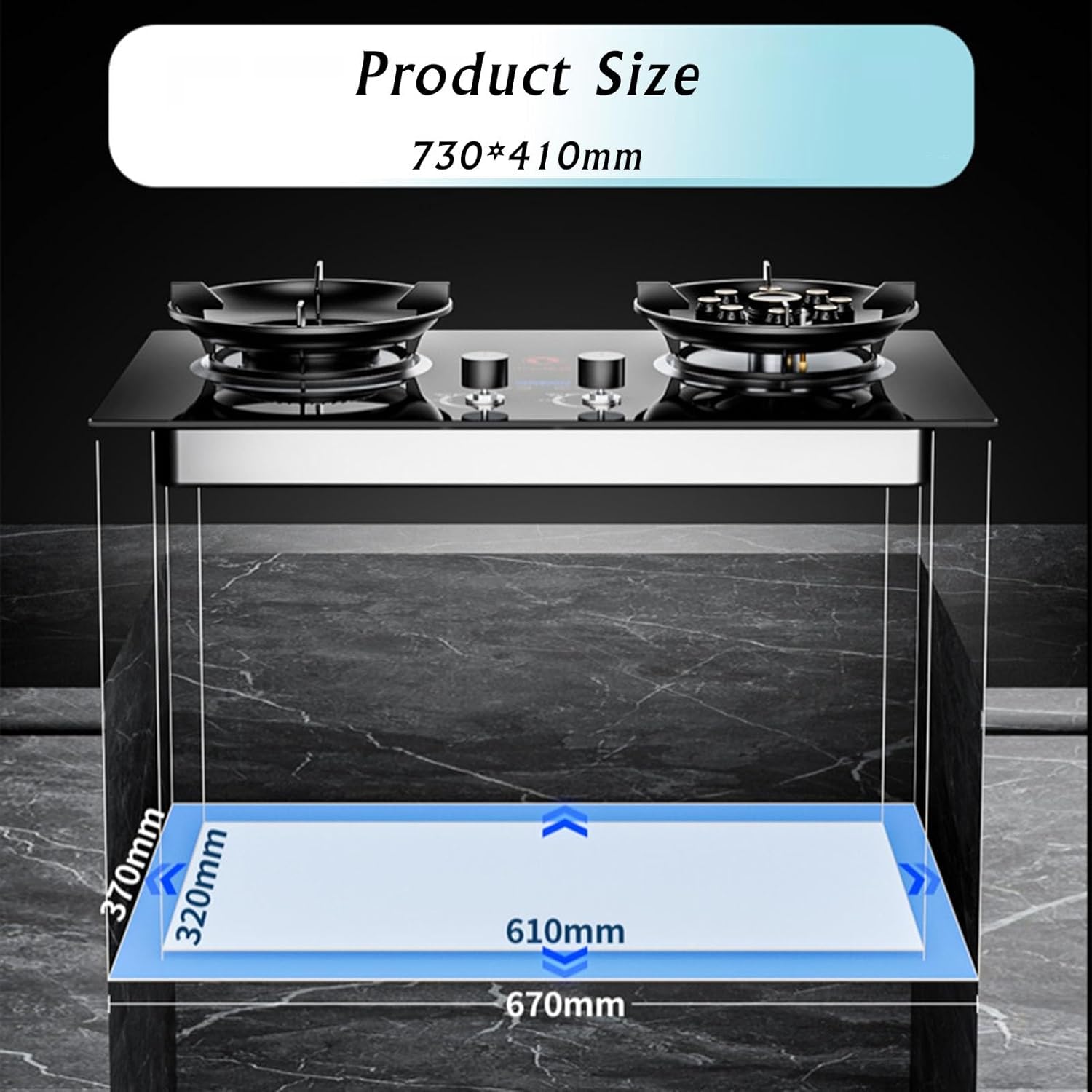 Gas Stove, with 2 Burners, 5.2KW with Timer Function