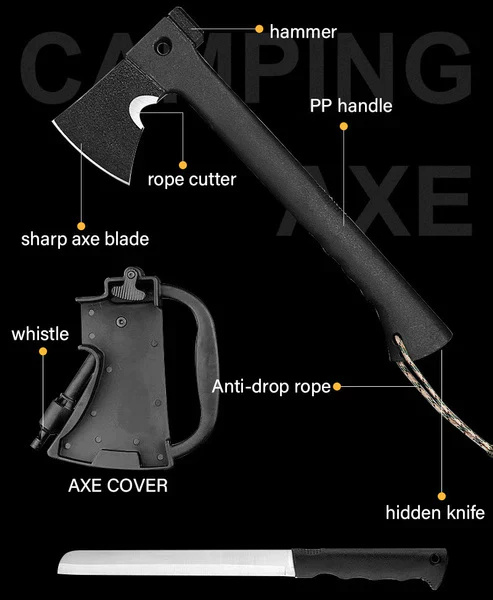 🪓 Multipurpose Survival Tomahawk 🌲—Tough Tool for Wilderness & Emergencies! 🔥 