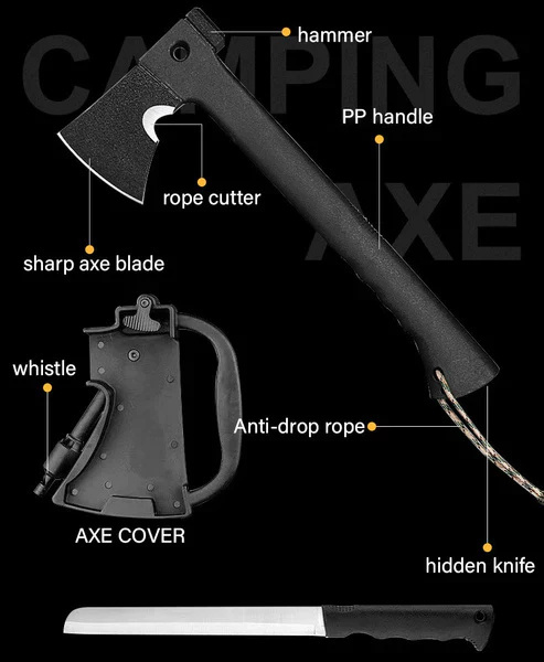 🪓 Multipurpose Survival Tomahawk 🌲—Tough Tool for Wilderness & Emergencies! 🔥