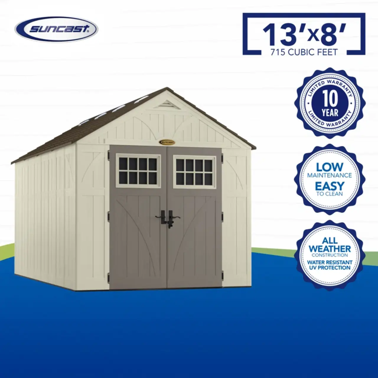 🔥Outdoor 8 ft. W x 10 ft. D Resin Storage Shed🔥