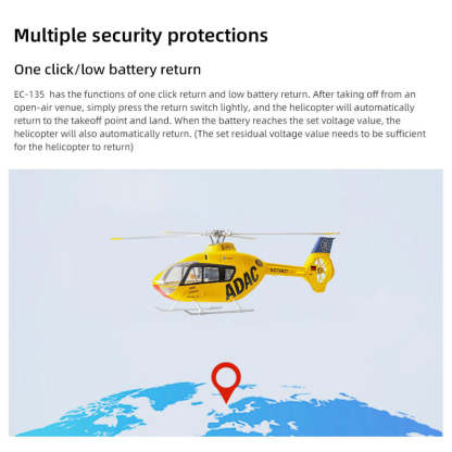 🚁FLYWING EC135 470 Class RC Helicopter ADAC 6CH 2.4G with H1 Flight Controller & GPS