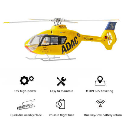 🚁FLYWING EC135 470 Class RC Helicopter ADAC 6CH 2.4G with H1 Flight Controller & GPS