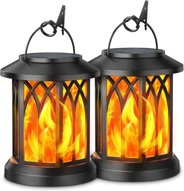✨LAST DAY ONLY 49% OFF🔥 upgraded flickering flame solar lantern outdoor waterproof light